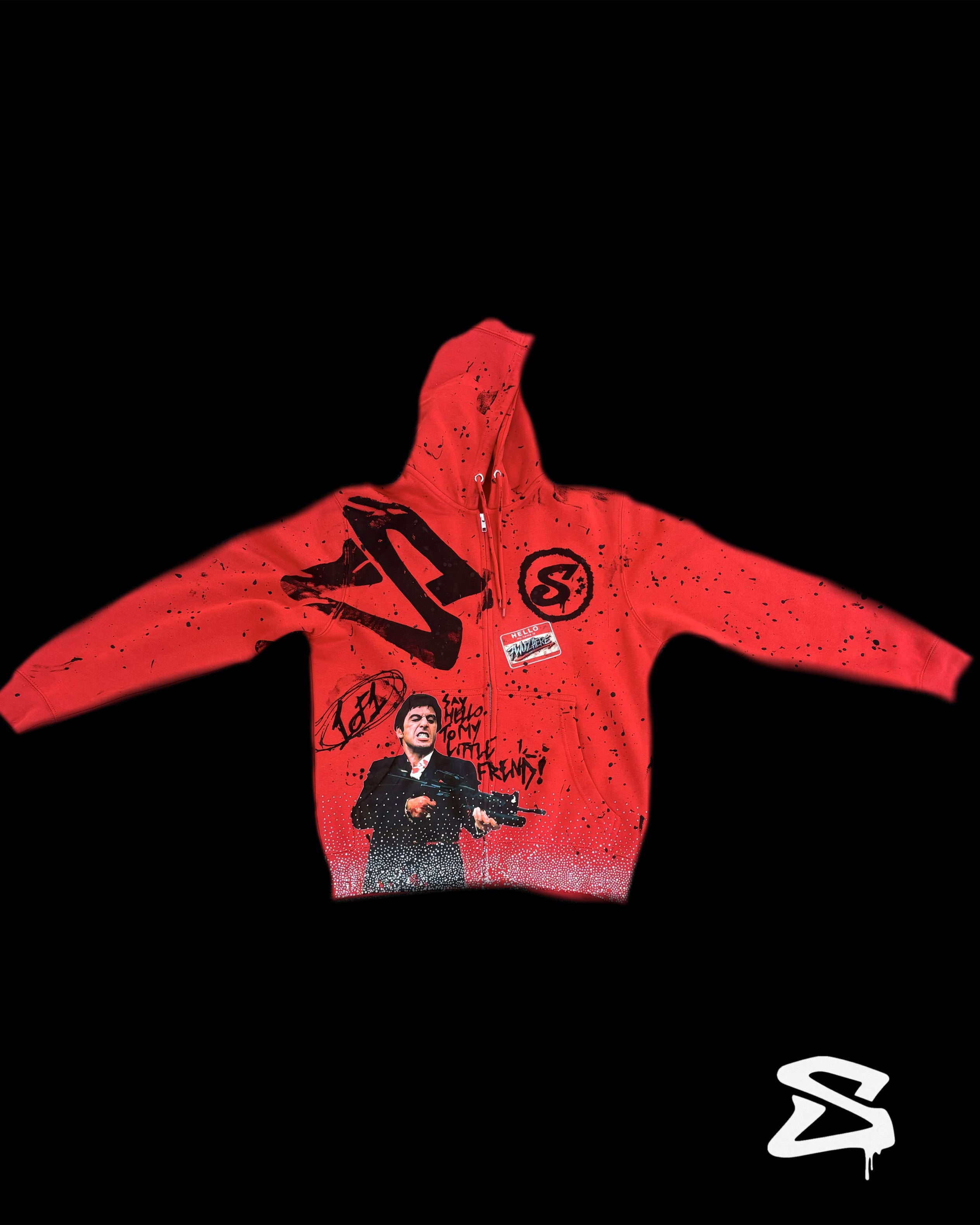 Tony Montana rhinestone zip-up