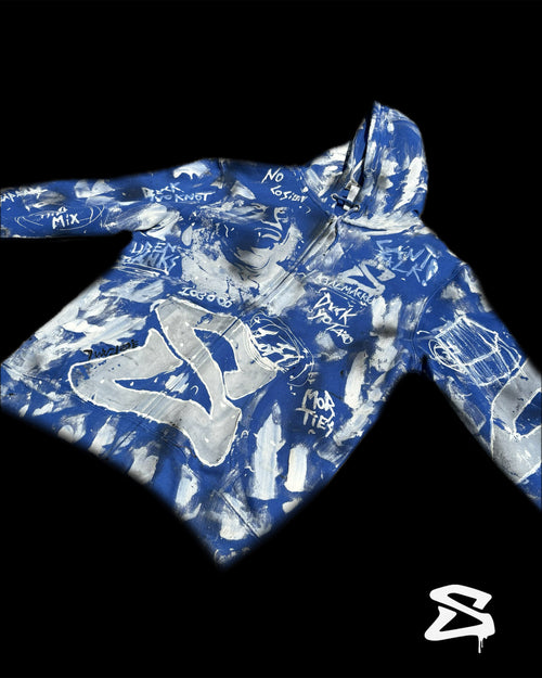 BEN FRANK BLUE X WHITE ZIP-UP