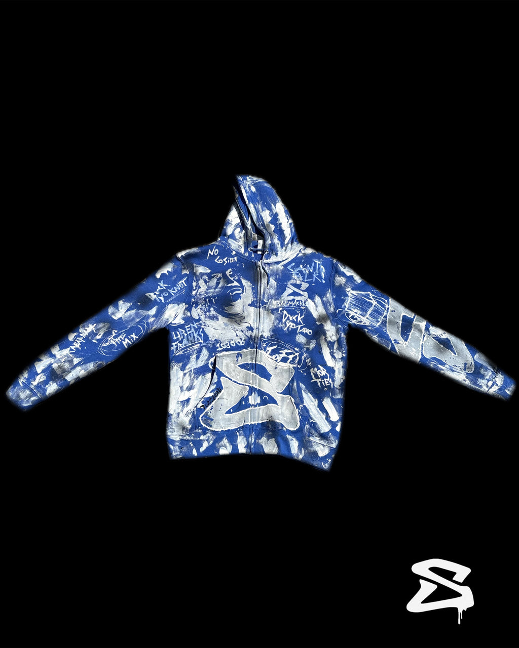 BEN FRANK BLUE X WHITE ZIP-UP