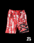 GRAFFITI PAINT SHORTS - RED