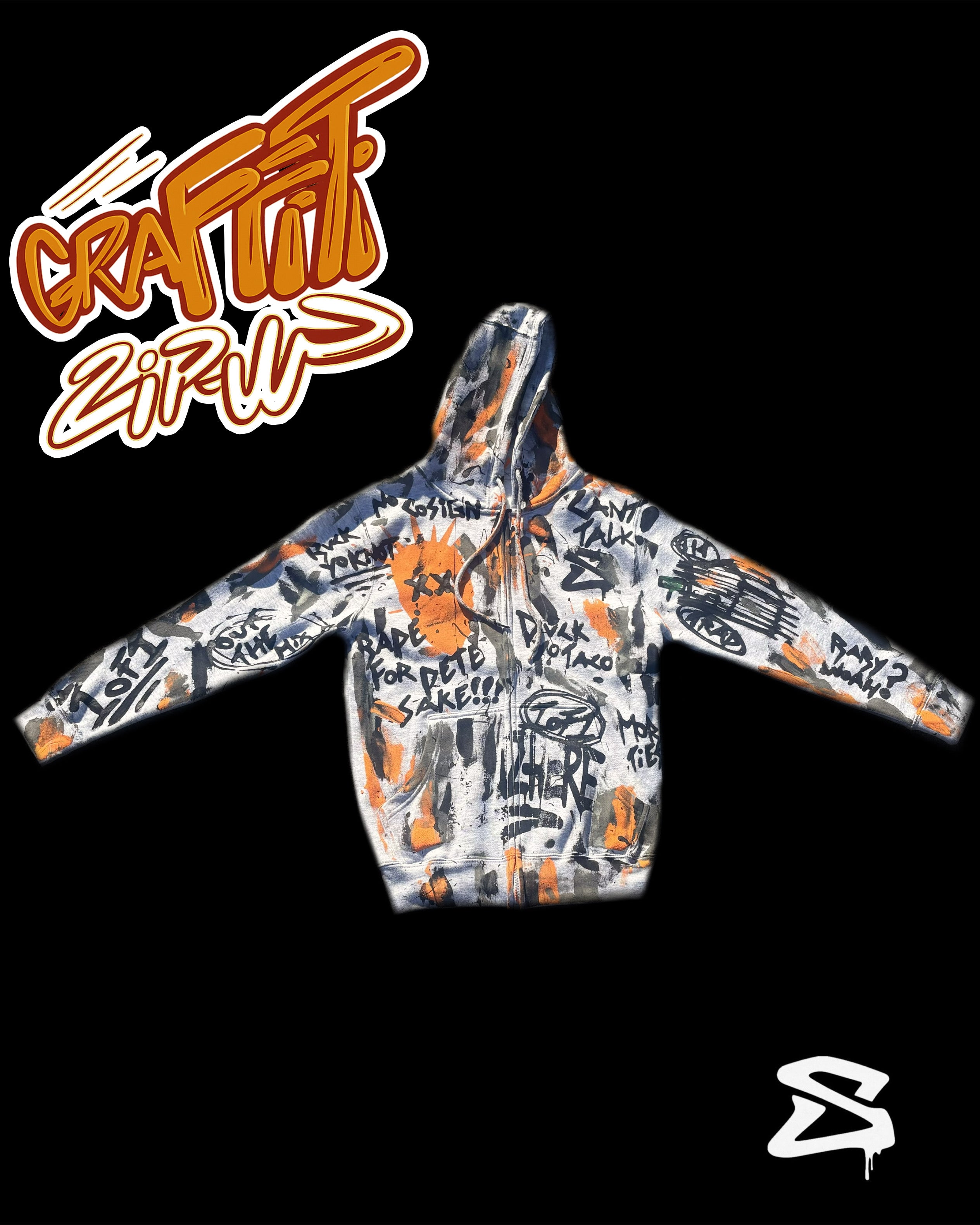 ORANGE BAPESPIKE ZIP-UP