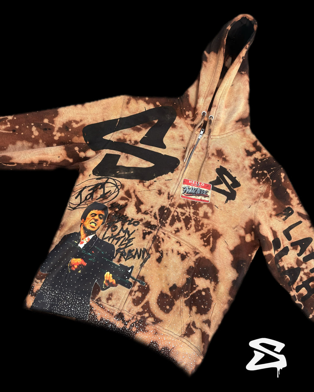 LIMITED EDITION - Bleached Washed Tony Montana zip-up
