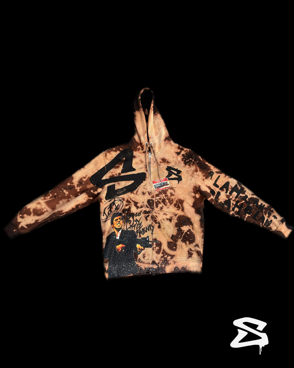 LIMITED EDITION - Bleached Washed Tony Montana zip-up