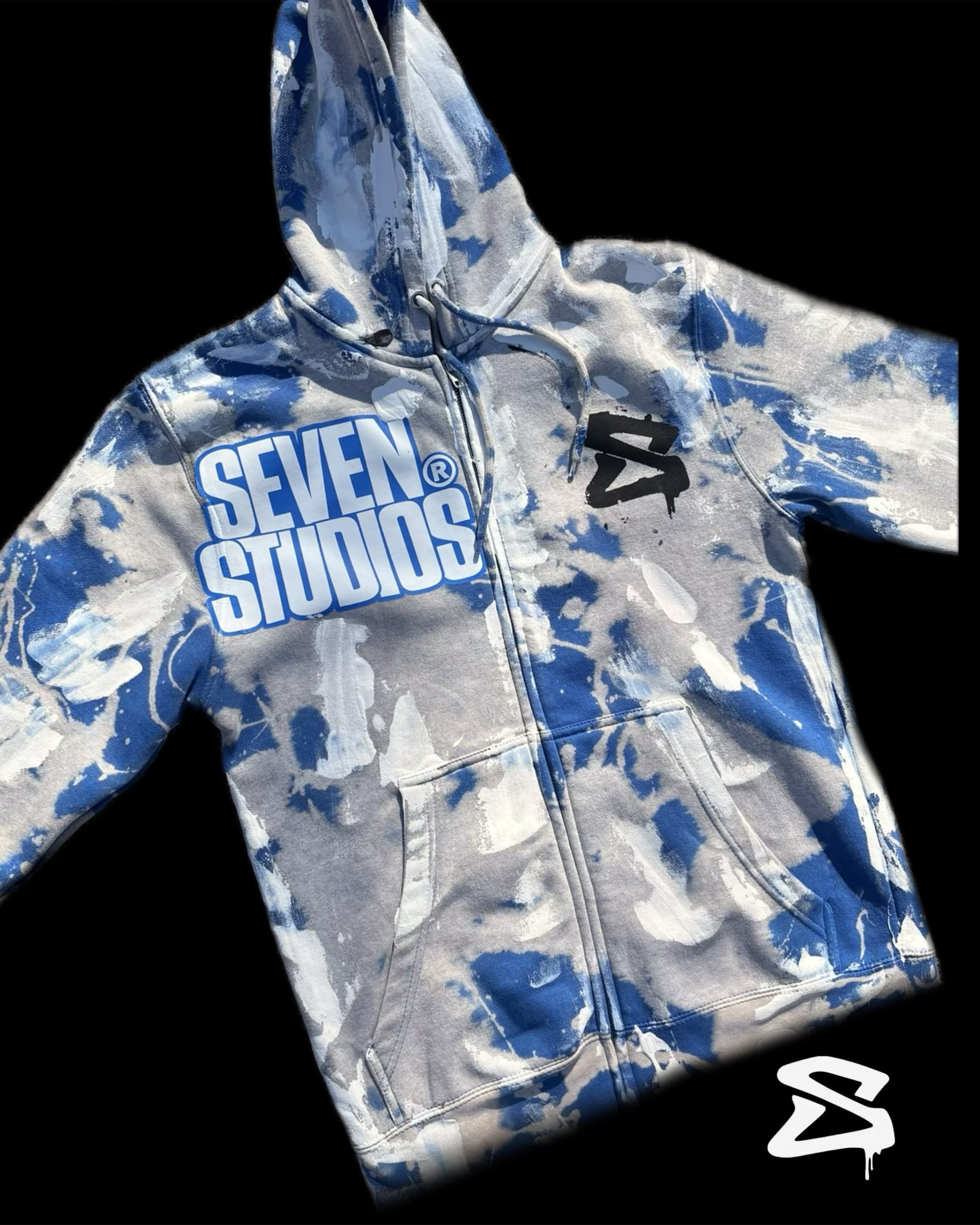Seven Studios Zip-Up Bleach Washed