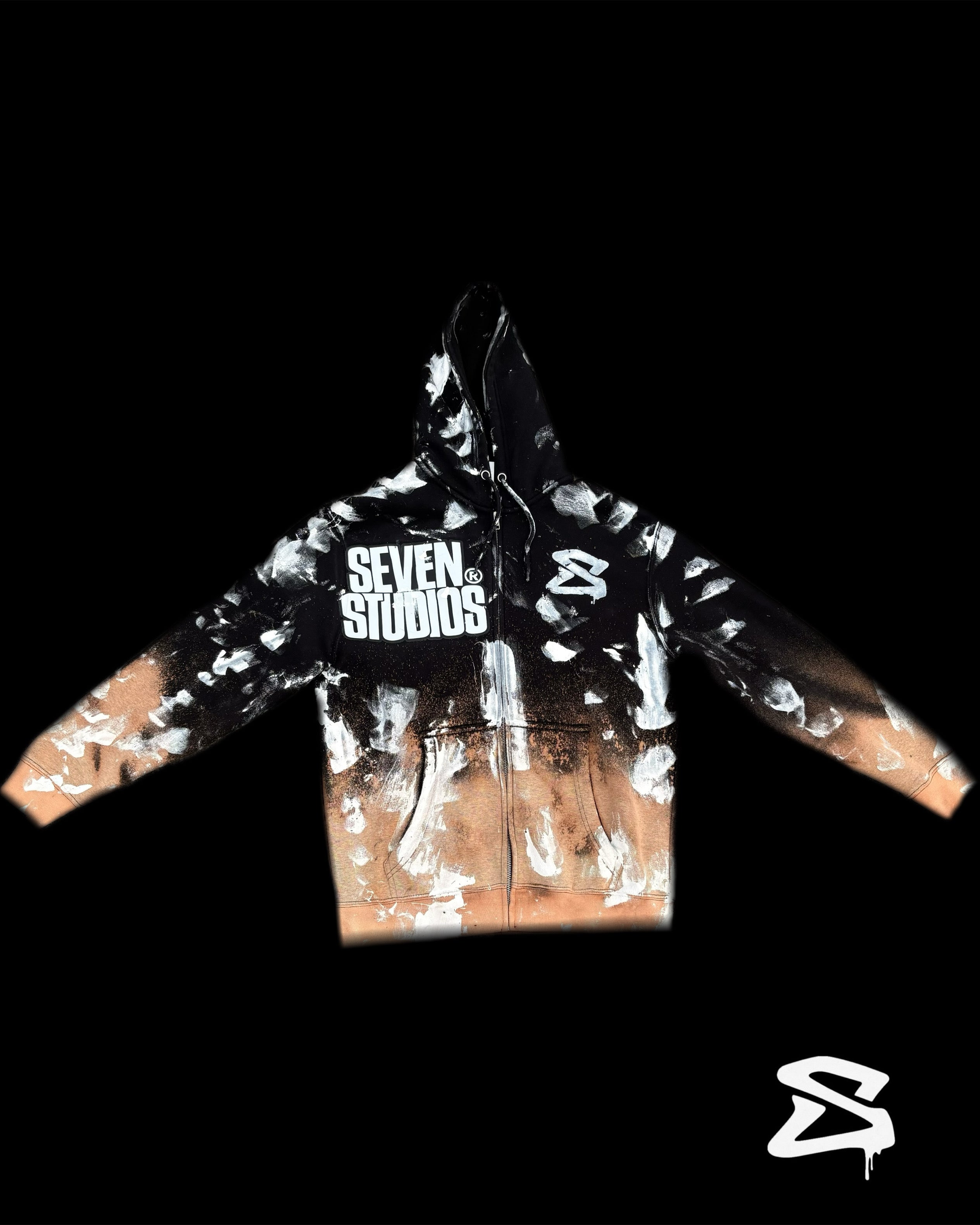 LIMITED EDITION- BLEACHED WASHED SEVEN STUDIOS ZIP-UP